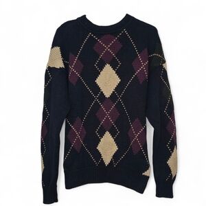 Stone‎ Haven Vintage Argyle Knit Sweater Size Medium